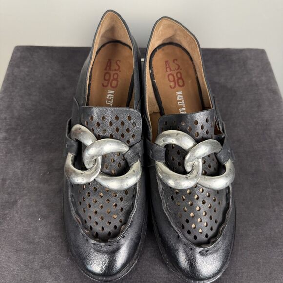 AS 98 Italian Leather Chain Loafers EU 41 - Picture 2 of 14